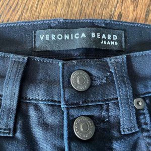 Veronica Beard blue coated button fly jeans